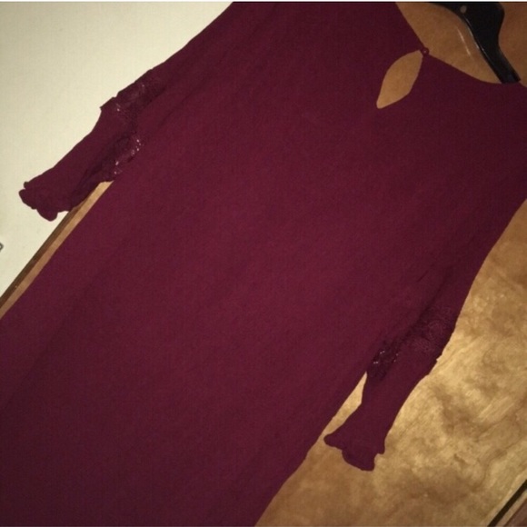 20W Avenue Crepe Crochet Quarter Sleeve Dress - Picture 8 of 10